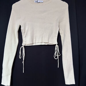 Zara ribbed long sleeved top